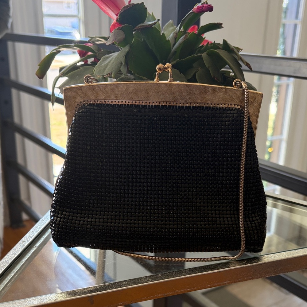 Elegant Black Mesh Evening Bag